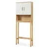 [En.Casa] Meuble WC Ferrersp 160 x 63 x 20 cm effet chêne sable naturel en.casa