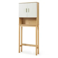 [En.Casa] Meuble WC Ferrersp 160 x 63 x 20 cm effet chêne sable naturel en.casa