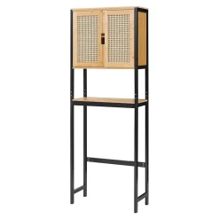 [En.Casa] Meuble WC Tervola 172 x 63 x 27 cm noir naturel en.casa* Meuble Wc