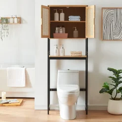 [En.Casa] Meuble WC Tervola 172 x 63 x 27 cm noir naturel en.casa* Meuble Wc