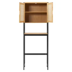 [En.Casa] Meuble WC Tervola 172 x 63 x 27 cm noir naturel en.casa* Meuble Wc