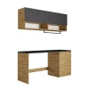 Vente-unique Meubles de buanderie pour machine à laver avec plan de travail - L182 cm - Anthracite et naturel clair - NATAJI* Meuble Buanderie