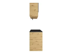 Vente-unique Meubles de buanderie pour machine à laver avec plan de travail - L182 cm - Anthracite et naturel clair - NATAJI* Meuble Buanderie