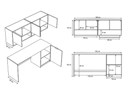 Vente-unique Meubles de buanderie pour machine à laver avec plan de travail - L182 cm - Anthracite et naturel clair - NATAJI* Meuble Buanderie