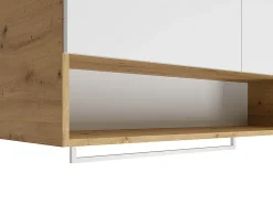 Vente-unique Meubles de buanderie pour machine à laver avec plan de travail - L122 cm - Blanc et naturel clair - NATAJI