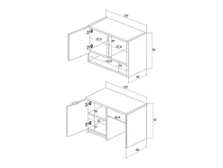 Vente-unique Meubles de buanderie pour machine à laver avec plan de travail - L122 cm - Blanc et naturel clair - NATAJI