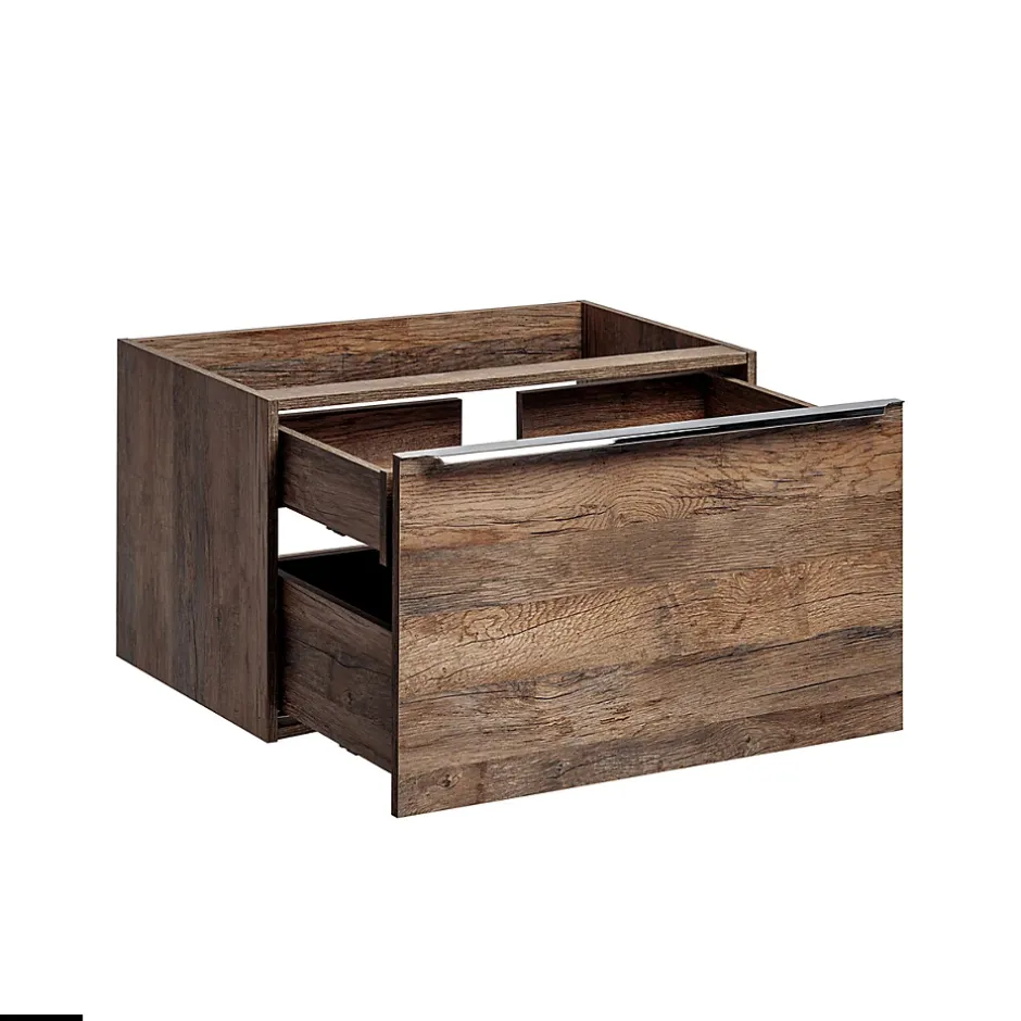 Otitec Meubles sous vasque - 100 cm - avec Vasque à poser et Plan - BOLD OAK