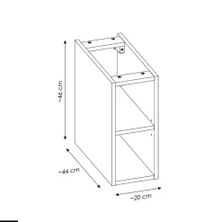 Otitec Meubles sous vasque - 100 cm - avec Vasque à poser et Plan - BOLD OAK