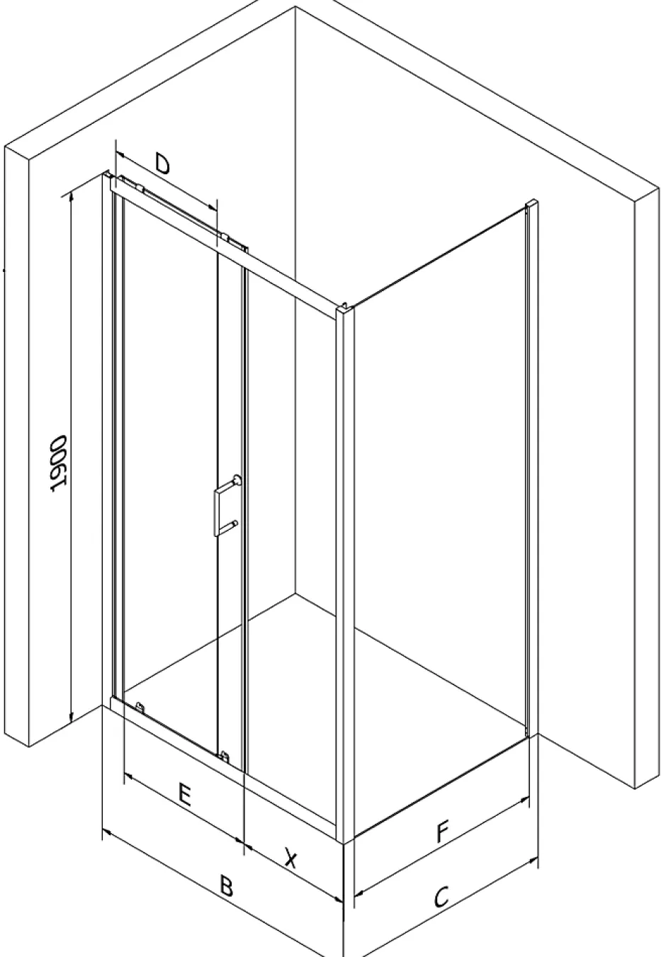 Mexen Apia cabine de douche coulissante 100 x 90 cm, transparent, or - 840-100-090-50-00