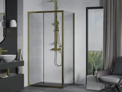 Mexen Apia cabine de douche coulissante 120 x 80 cm, transparent, or - 840-120-080-50-00* Paroi De Douche