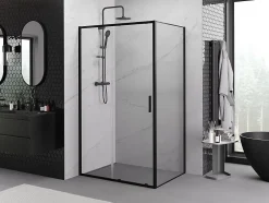 Mexen Exo cabine de douche coulissante 110 x 70 cm, transparent, noire - 8151-110-070-70-00
