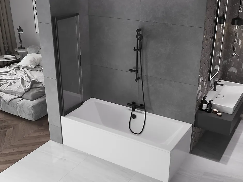 Mexen Fox paroi de douche 2 volets coulissante 85 x 150 cm, transparent, noir - 891-085-002-70-00* Paroi De Douche