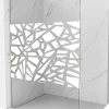 Mexen Kioto+ L paroi de douche avec étagère Walk-in 120 x 200 cm, motif blanc, nickel brossé - 800-120-123-97-85* Cabine De Douche