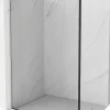 Mexen Kioto L paroi de douche Walk-in 50 x 200 cm, cadre noir, nickel brossé - 800-050-103-97-70