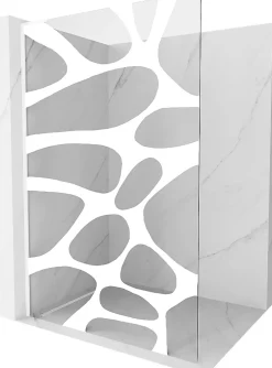 Mexen Kioto L paroi de douche Walk-in 70 x 200 cm, vague blanche, blanc - 800-070-103-20-97* Cabine De Douche
