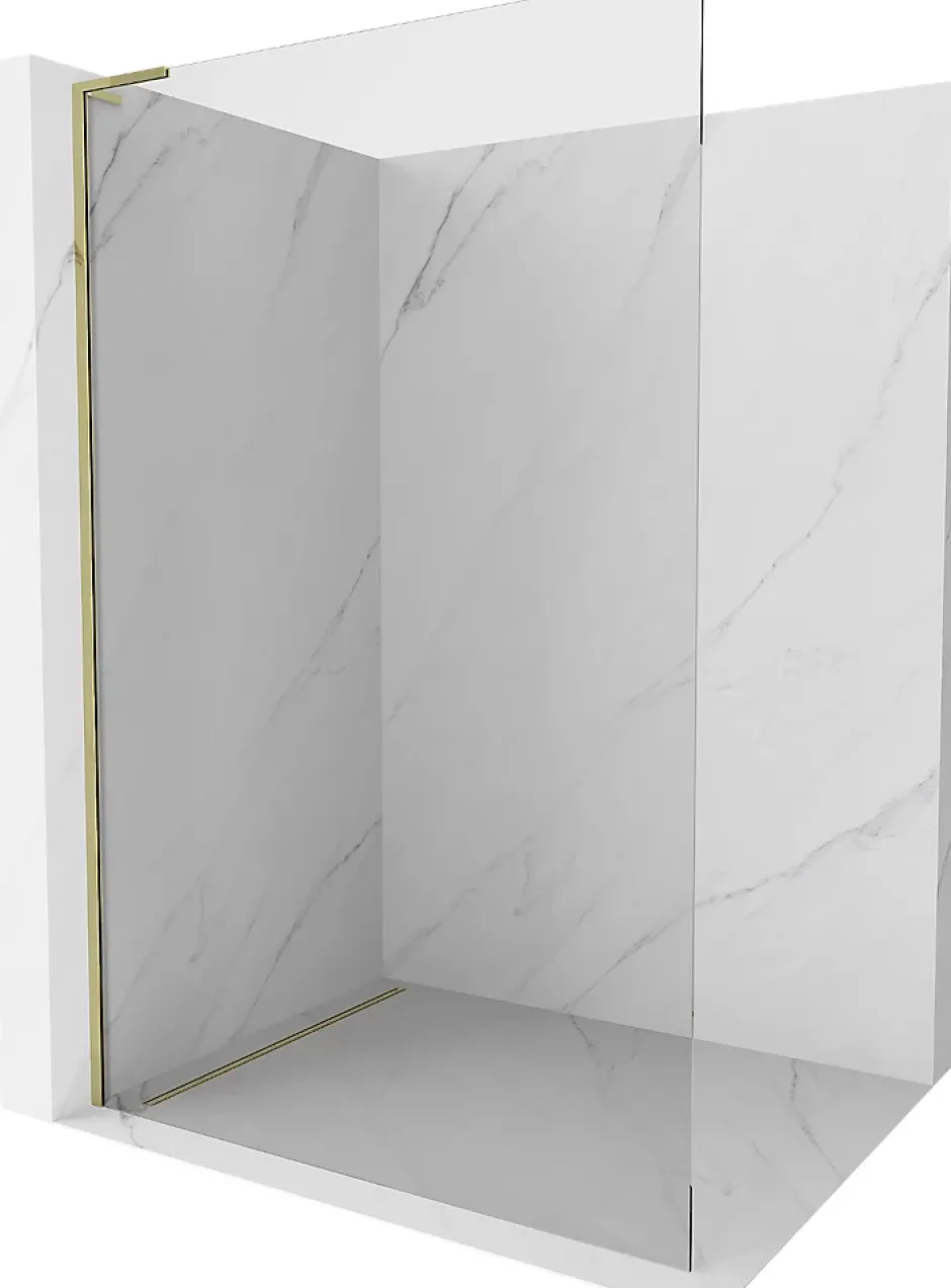 Mexen Kioto L paroi de douche Walk-in 120 x 200 cm, transparent, or - 800-120-103-50-00* Cabine De Douche
