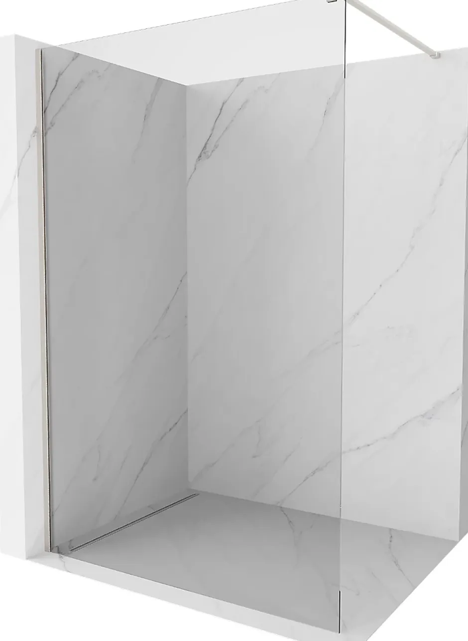 Mexen Kioto paroi de douche Walk-in 55 x 200 cm, transparent 8 mm, nickel brossé - 800-055-101-97-00