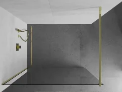 Mexen Kioto paroi de douche Walk-in 160 x 200 cm, transparent 8 mm, doré - 800-160-101-50-00