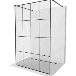 Mexen Kioto paroi de douche autoportante 160 x 200 cm, grille noire 8 mm, noire - 800-160-002-70-77