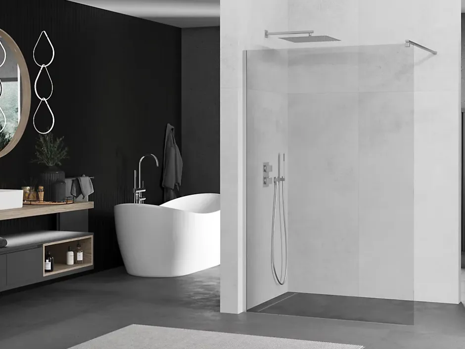 Mexen Kioto paroi de douche Walk-in 150 x 200 cm, transparent 8 mm, chrome - 800-150-101-01-00