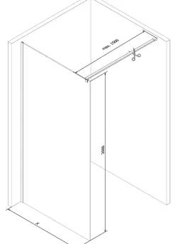 Mexen Kioto paroi de douche Walk-in 150 x 200 cm, transparent 8 mm, chrome - 800-150-101-01-00
