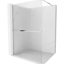 Mexen Kioto+ paroi de douche avec étagère Walk-in 90 x 200 cm, rainure, chrome - 800-090-121-01-09