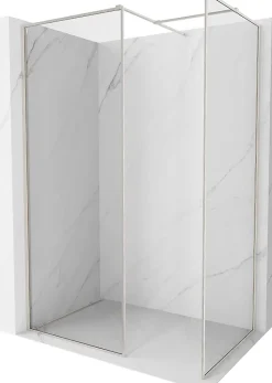 Mexen Kioto-F paroi de douche Walk-in avec cadre 80 x 75 cm, transparent 8 mm, nickel brossé - 800-080-202-04-97-075