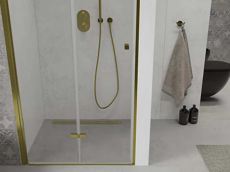 Mexen Lima porte de douche pliable 90 cm, transparent, doré - 856-090-000-50-00