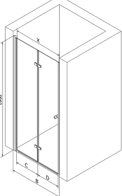 Mexen Lima porte de douche pliantes 60 cm, transparent, chrome - 856-060-000-01-00* Porte De Douche