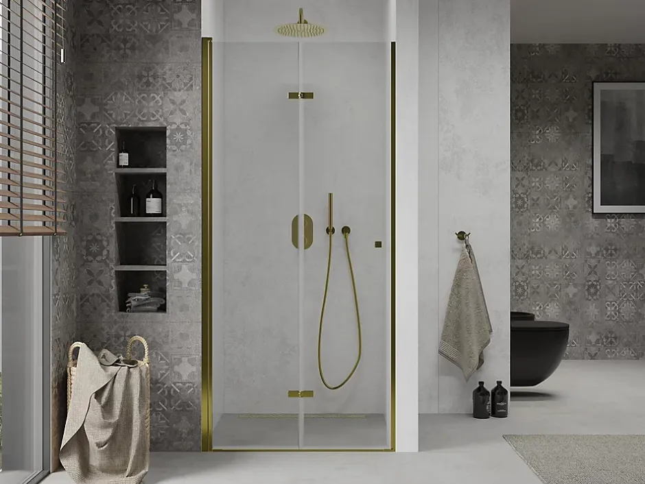 Mexen Lima portes de douche pliantes 100 cm, transparentes, dorées - 856-100-000-50-00* Porte De Douche