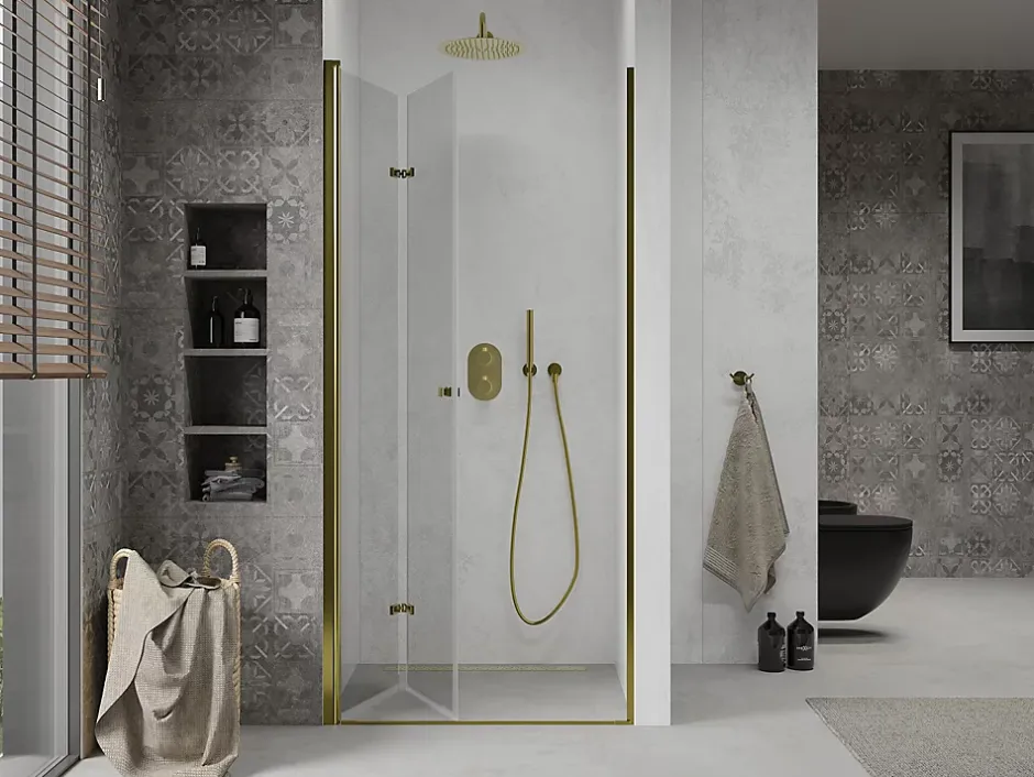 Mexen Lima portes de douche pliantes 100 cm, transparentes, dorées - 856-100-000-50-00* Porte De Douche