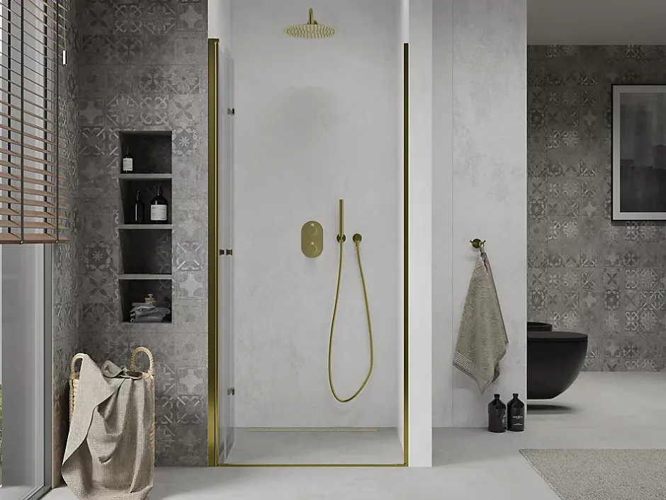 Mexen Lima portes de douche pliantes 100 cm, transparentes, dorées - 856-100-000-50-00* Porte De Douche