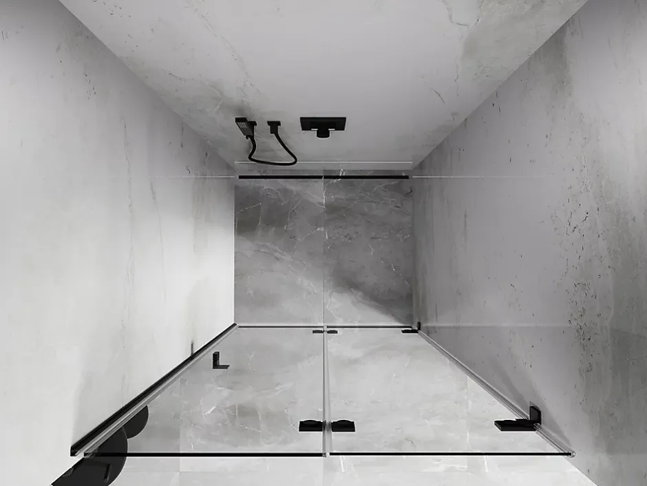 Mexen Lunar-F porte de douche pliante droite 65 cm, transparentes, noires - 836-065-000-70-00-P* Porte De Douche