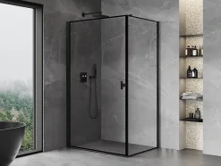 Mexen Mist-B cabine de douche pivotante gauche 100 x 85 cm, cadre noir, noir - 8A2T-100-085-70-70-L* Cabine De Douche