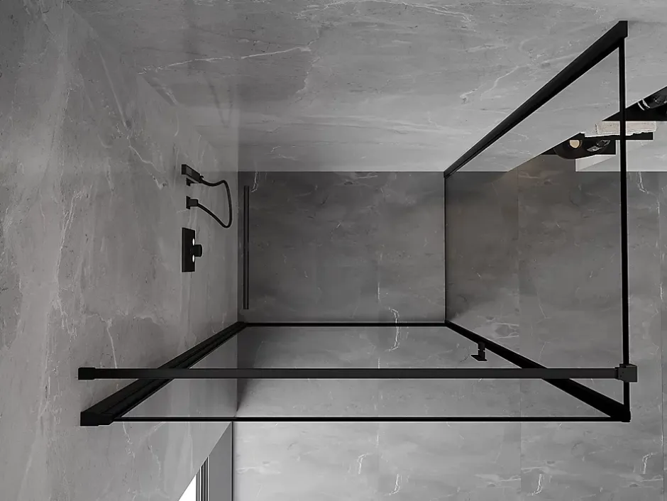 Mexen Mist-B cabine de douche pivotante gauche 100 x 85 cm, cadre noir, noir - 8A2T-100-085-70-70-L* Cabine De Douche