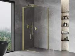 Mexen Mist-B cabine de douche pivotante 100 x 100 cm, transparent, or brossé - 8A2T-100-100-55-00* Cabine De Douche