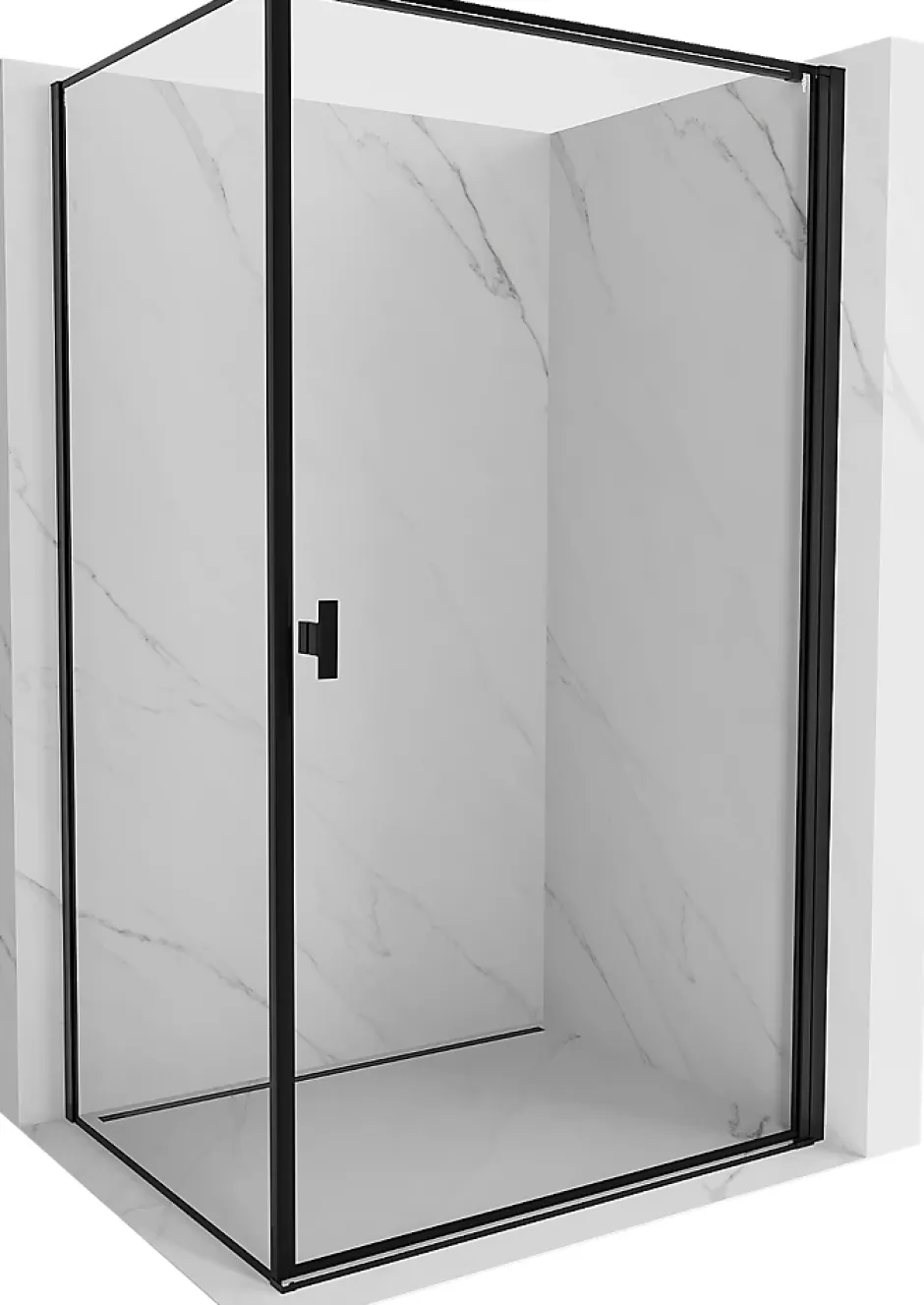 Mexen Mist-B cabine de douche pivotante droite 80 x 110 cm, cadre noir, noir - 8A2T-080-110-70-70-P