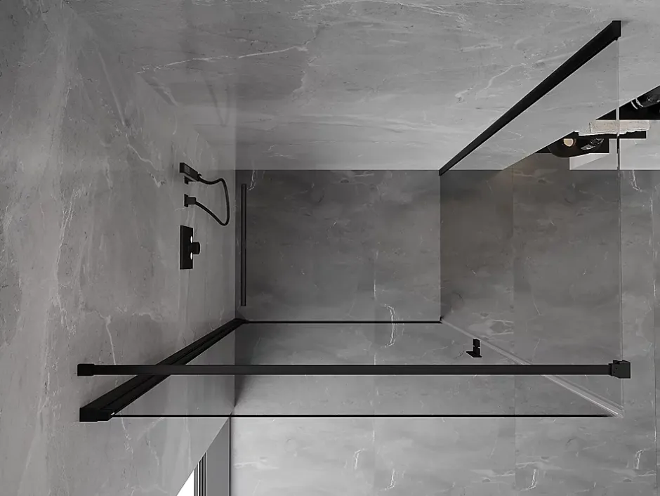 Mexen Mist-B cabine de douche pivotante 100 x 120 cm, transparent, noir - 8A2T-100-120-70-00* Cabine De Douche