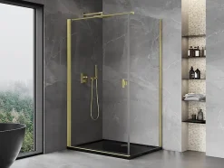 Mexen Mist-B cabine de douche pivotante 80 x 100 cm, transparent, or brossé - 8A2T-080-100-55-00* Cabine De Douche