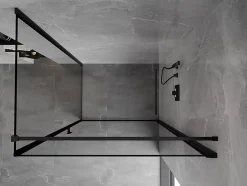 Mexen Mist-B cabine de douche pivotante droite 70 x 80 cm, cadre noir, noir - 8A2T-070-080-70-70-P