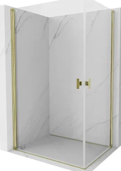 Mexen Mist-B Duo cabine de douche pivotante 100 x 95 cm, transparent, doré - 8A2-100-095-50-00