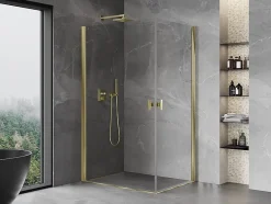 Mexen Mist-B Duo cabine de douche pivotante 100 x 95 cm, transparent, doré - 8A2-100-095-50-00