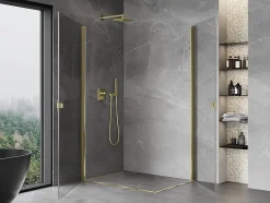 Mexen Mist-B Duo cabine de douche pivotante 100 x 95 cm, transparent, doré - 8A2-100-095-50-00