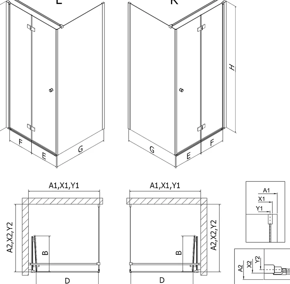 Mexen Mist-F cabine de douche pliante droite 90 x 70 cm, transparent, chrome - 8A6T-090-070-01-00-P* Cabine De Douche