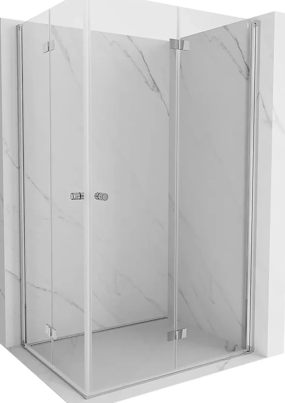 Mexen Mist-F Duo cabine de douche pliante droite 100 x 120 cm, transparent, chrome - 8A6-100L-120P-01-00* Cabine De Douche