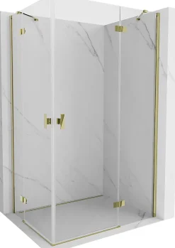 Mexen Mist-H Duo cabine de douche pivotante droite 80 x 110 cm, transparent, or - 8A5-080L-110P-50-00* Cabine De Douche