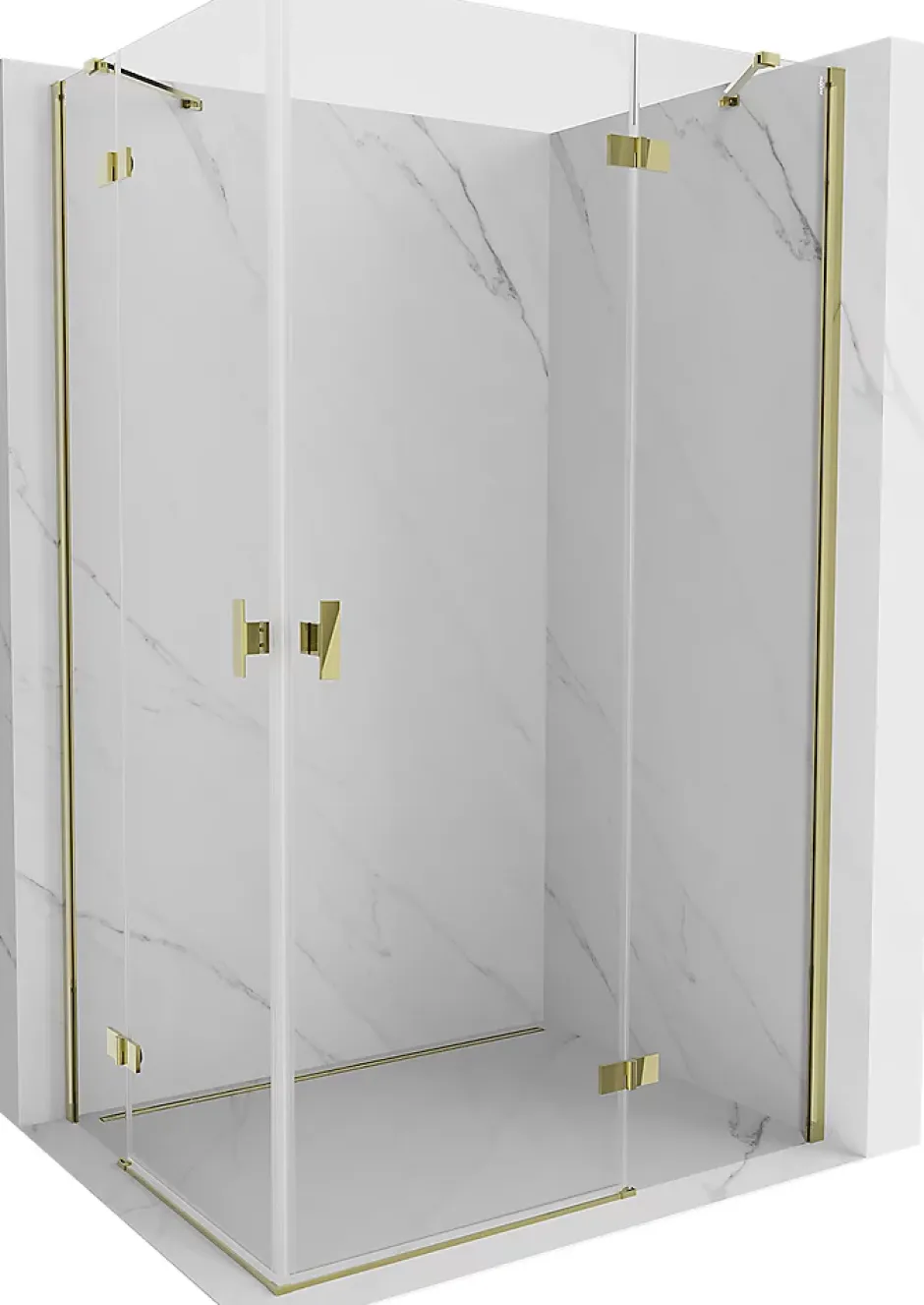 Mexen Mist-H Duo cabine de douche pivotante droite 80 x 110 cm, transparent, or - 8A5-080L-110P-50-00* Cabine De Douche