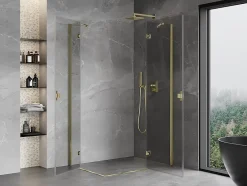 Mexen Mist-H Duo cabine de douche pivotante droite 80 x 110 cm, transparent, or - 8A5-080L-110P-50-00* Cabine De Douche