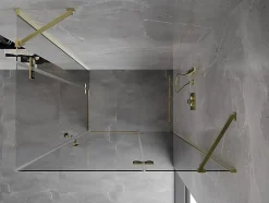 Mexen Mist-H Duo cabine de douche pivotante droite 80 x 110 cm, transparent, or - 8A5-080L-110P-50-00* Cabine De Douche