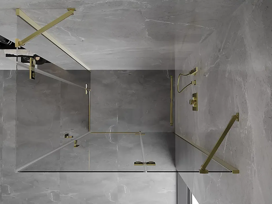 Mexen Mist-H Duo cabine de douche pivotante droite 80 x 110 cm, transparent, or - 8A5-080L-110P-50-00* Cabine De Douche